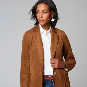 J. jill Faux-suede Duster Jacket In Nutmeg